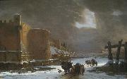 Jan Asselijn Frozen Moat Outside City Walls USA oil painting artist
